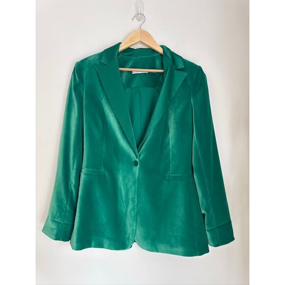 Alice + Olivia Breann Fitted Blazer in Emerald Green Size 14 - Picture 2 of 10